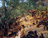 Sargent, John Singer - Ilex Wood at Majorca with Blue Pigs